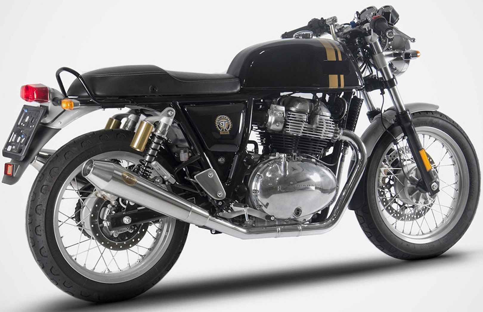 Exhaust Tip With Noise Certification Stainless Steel Polish - Zard Compatible With Royal Enfield Interceptor 650 (2021-2023)