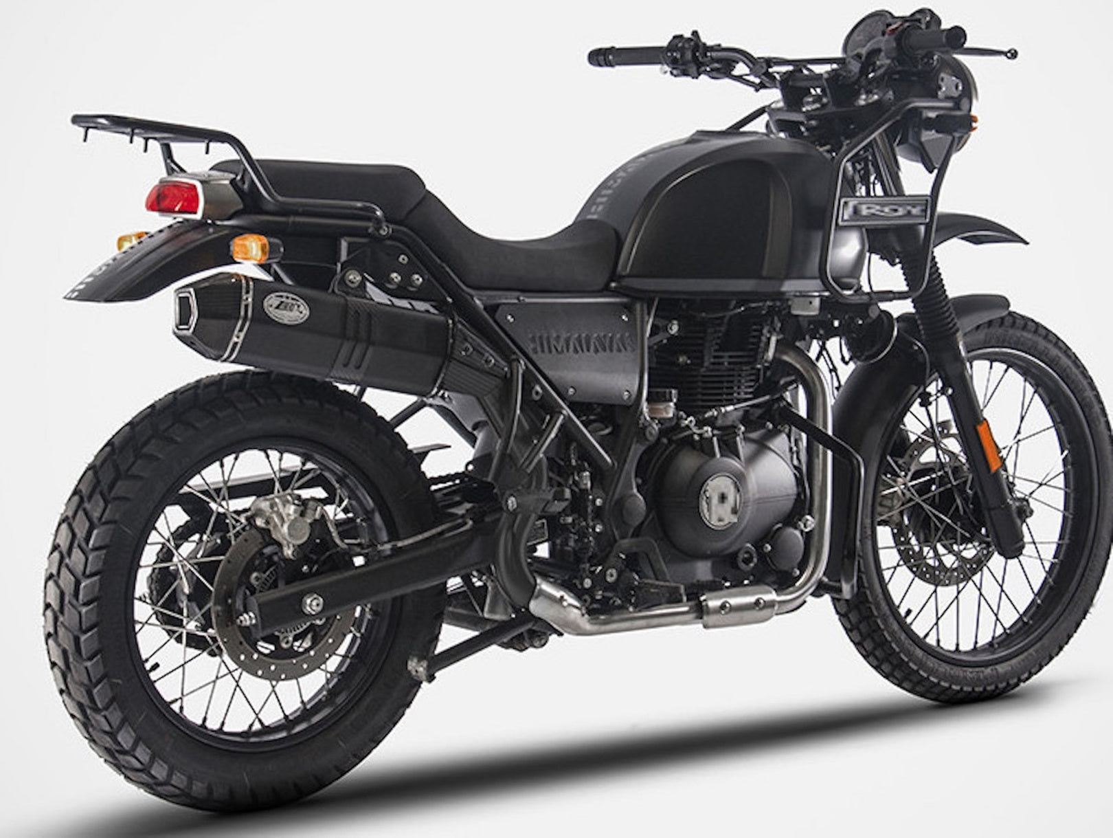 Exhaust Tip With Noise Certification Penta High Steel Black Endcap Carbon - Zard Compatible With Royal Enfield Himalayan (2021-2023)
