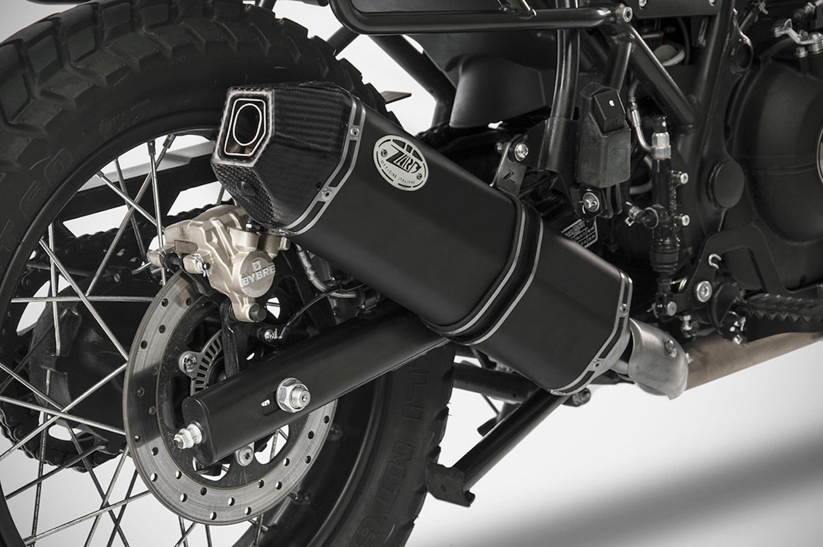 Exhaust Tip With Noise Certification Penta Low Steel Black Endcap Carbon - Zard Compatible With Royal Enfield Himalayan (2017-2020)