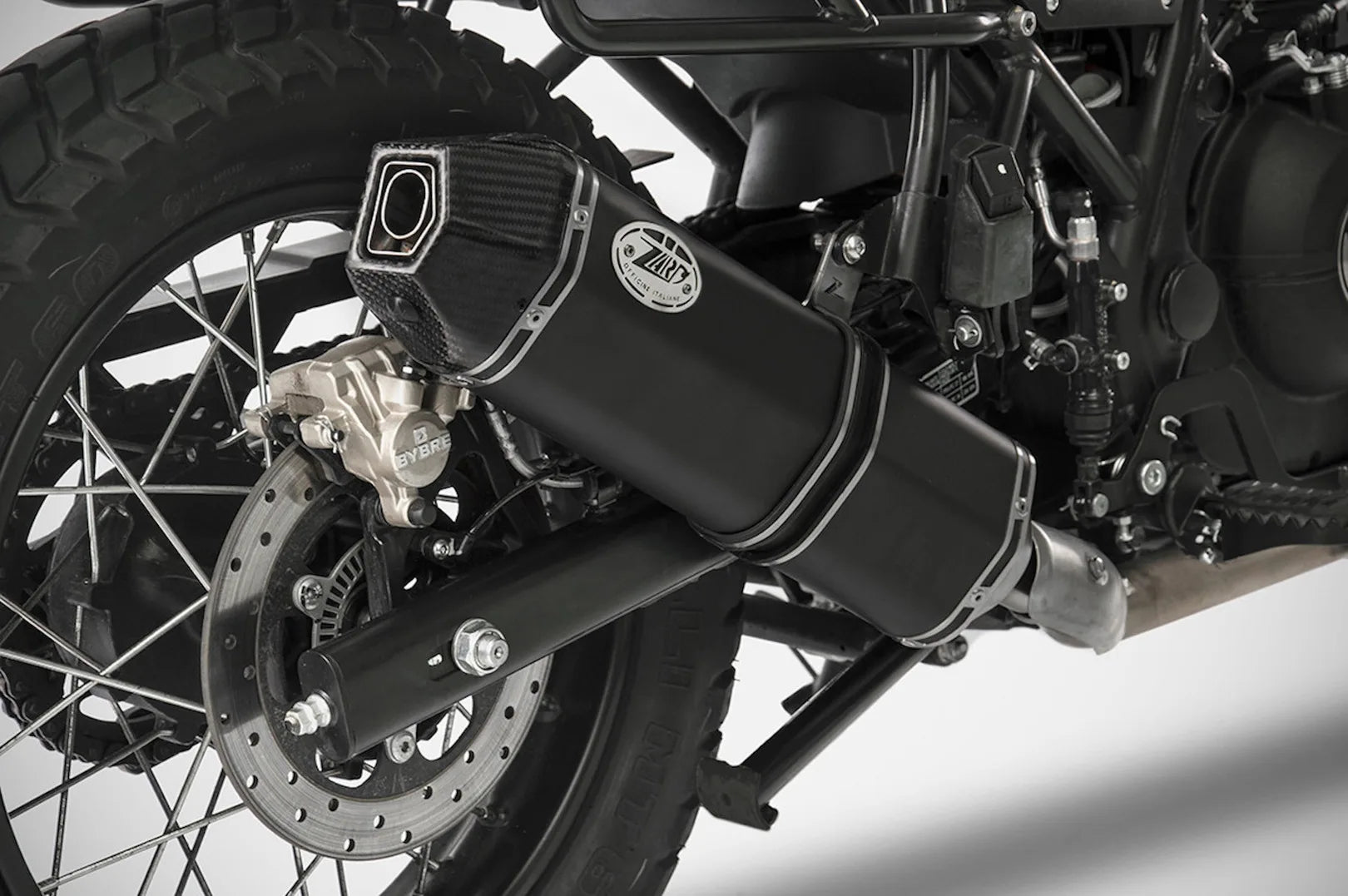Exhaust Tip With Noise Certification Penta Low Steel Black Endcap Carbon - Zard Compatible With Royal Enfield Himalayan (2017-2020)