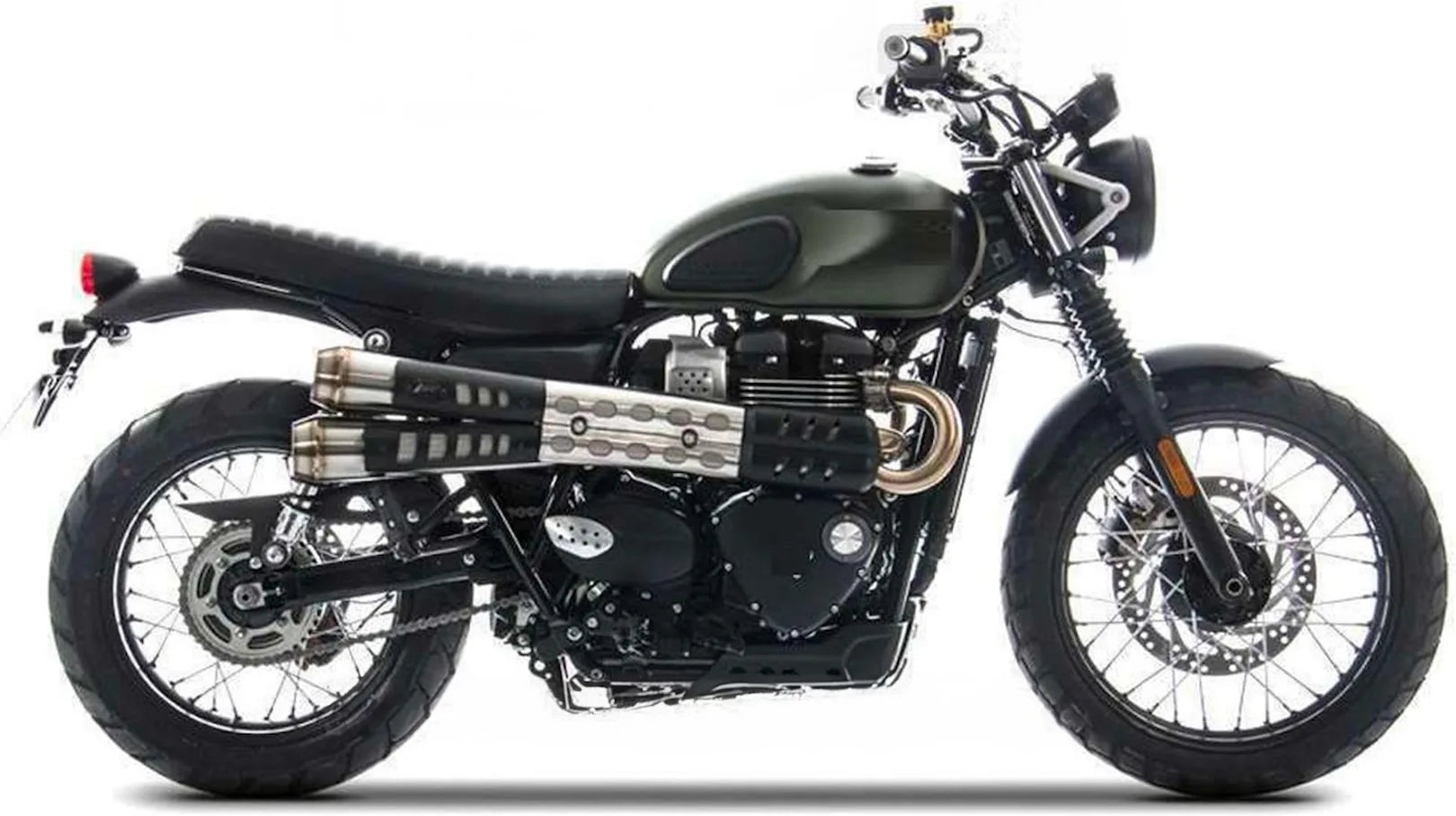 Exhaust Tip With Noise Certification Conical Stainless Steel - Zard Compatible With Triumph Scrambler 900 (2017-2023)