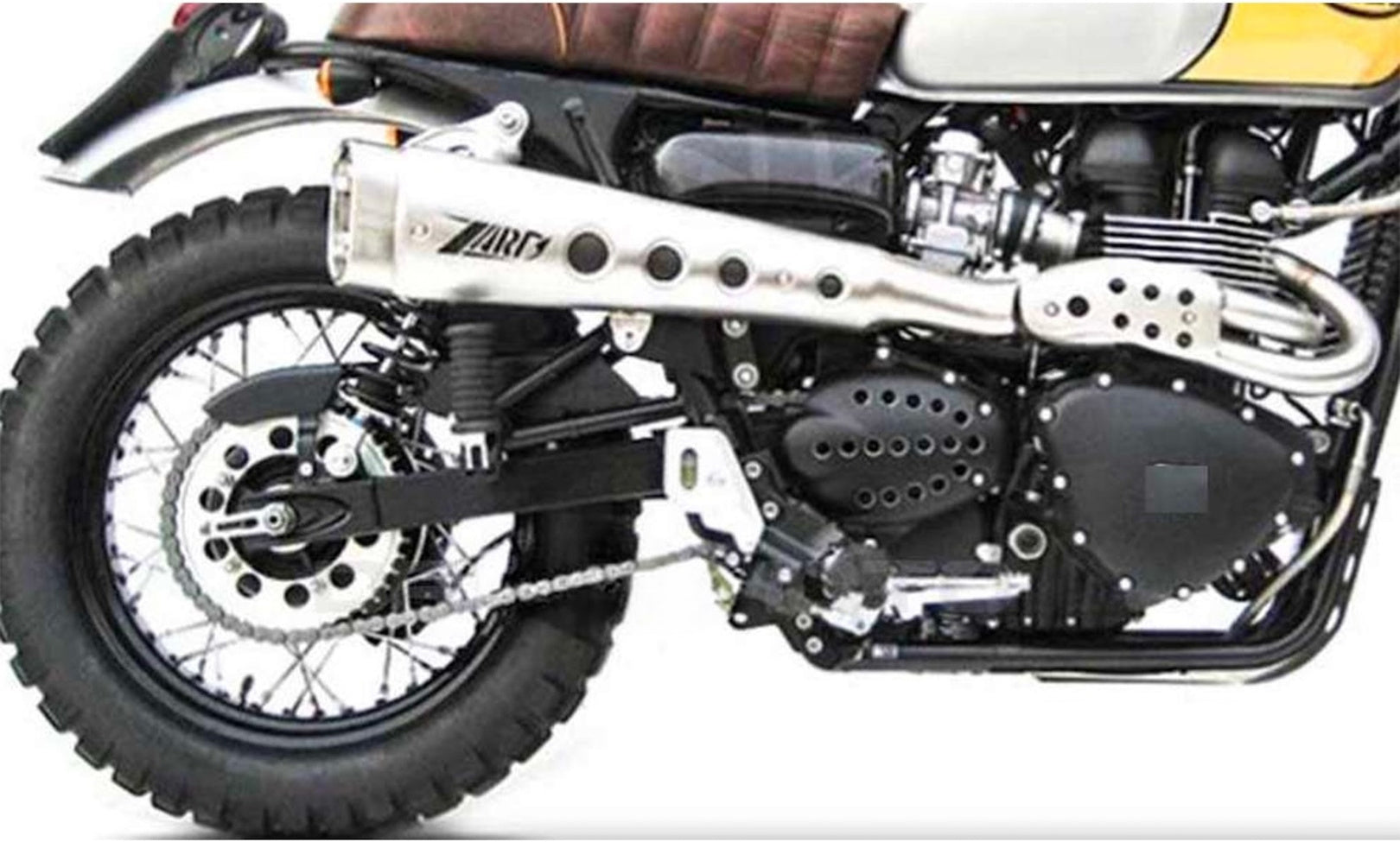 Complete Catalytic Exhaust System With Sound Certification Short High Stainless Steel - Zard Compatible With Triumph Scrambler 900 (2001-2016)
