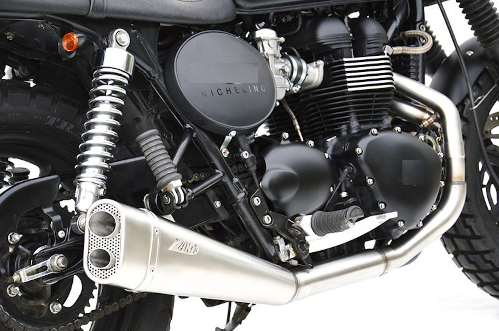 Complete Catalytic Exhaust System With Sound Certification Short Low Stainless Steel - Zard Compatible With Triumph Thruxton 900 (2001-2016)