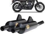 Exhaust Tip With Noise Certification Bottle Steel Black - Zard Compatible With Triumph Bonneville T120 (2016-2020)