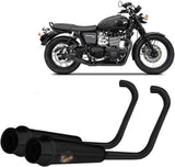 Complete Catalytic Exhaust System With Sound Certification Steel Black - Zard Compatible With Triumph Bonneville T120 (2016-2020)