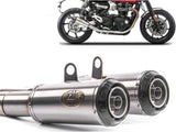 Exhaust Tip With Noise Certification Sp Stainless Steel Endcap Carbon - Zard Compatible With Triumph Speed Twin 1200 (2019-2020)