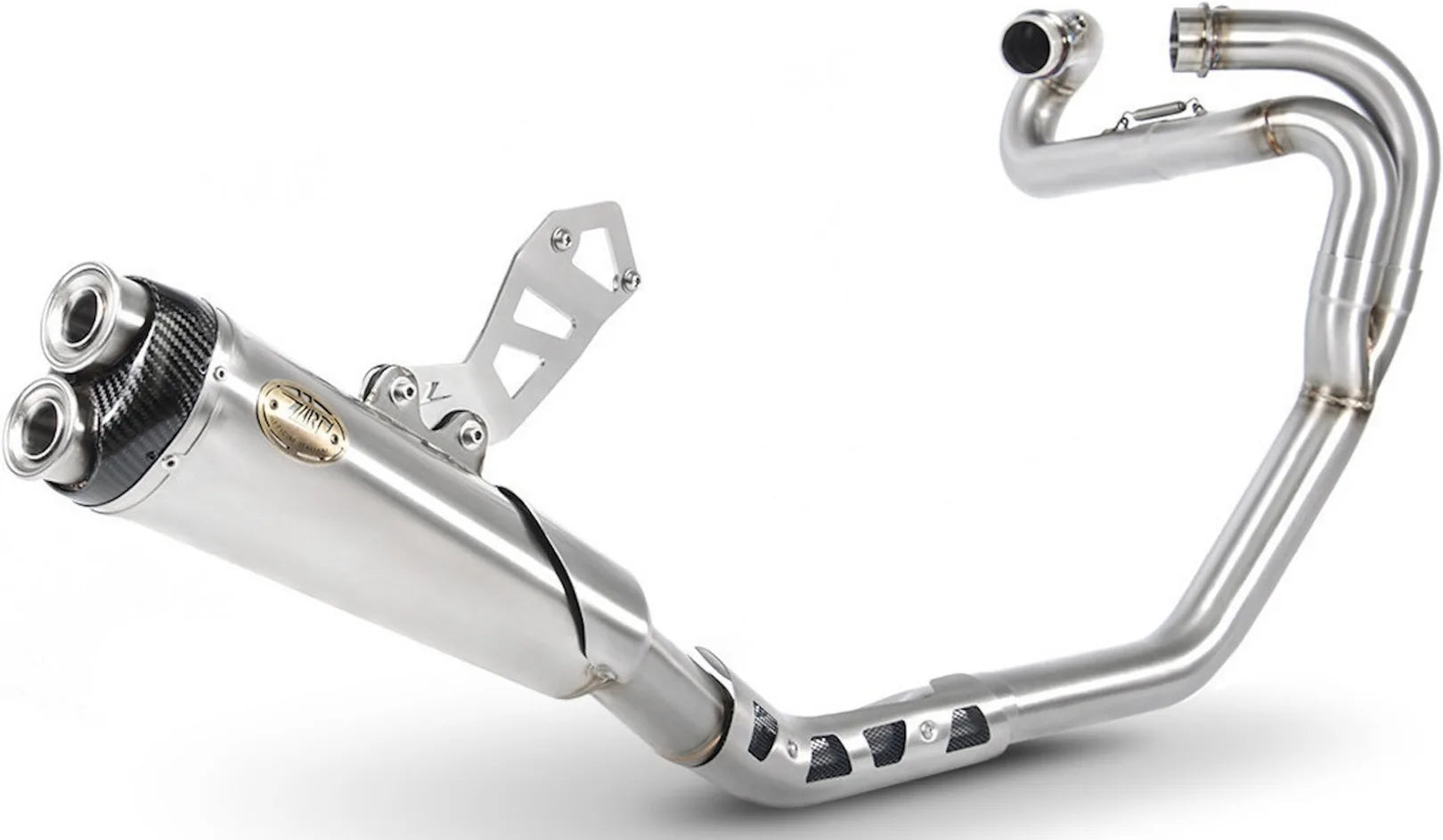 Complete Catalytic Exhaust System With Sound Certification Stainless Steel Endcap Carbon - Zard Compatible With Triumph Scrambler 1200 (2019-2020)
