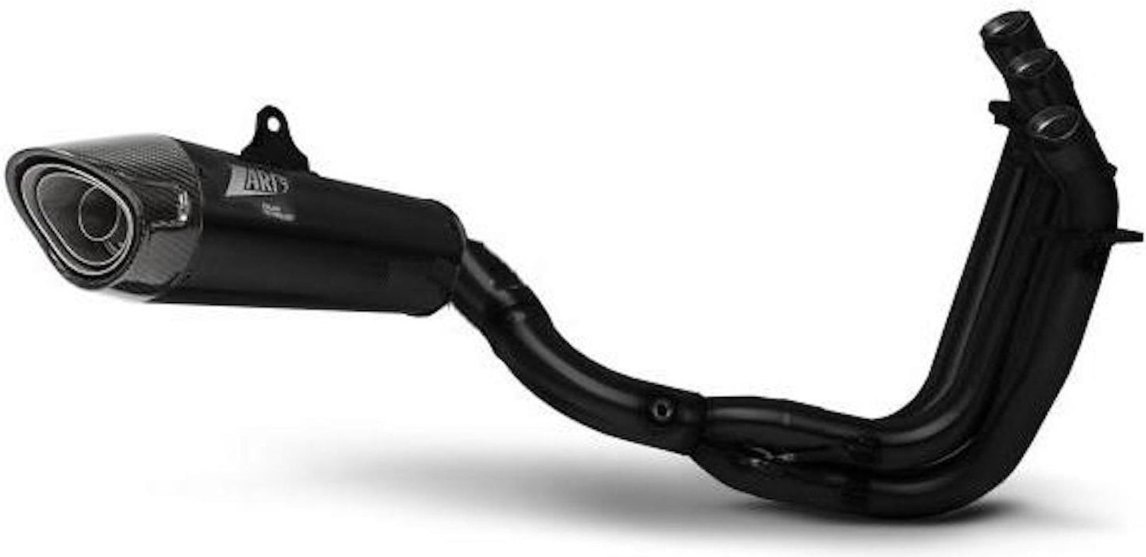 Complete Catalytic Exhaust System With Sound Certification Titanium Black Endcap Carbon - Zard Compatible With Triumph Trident 660 (2021-2023)