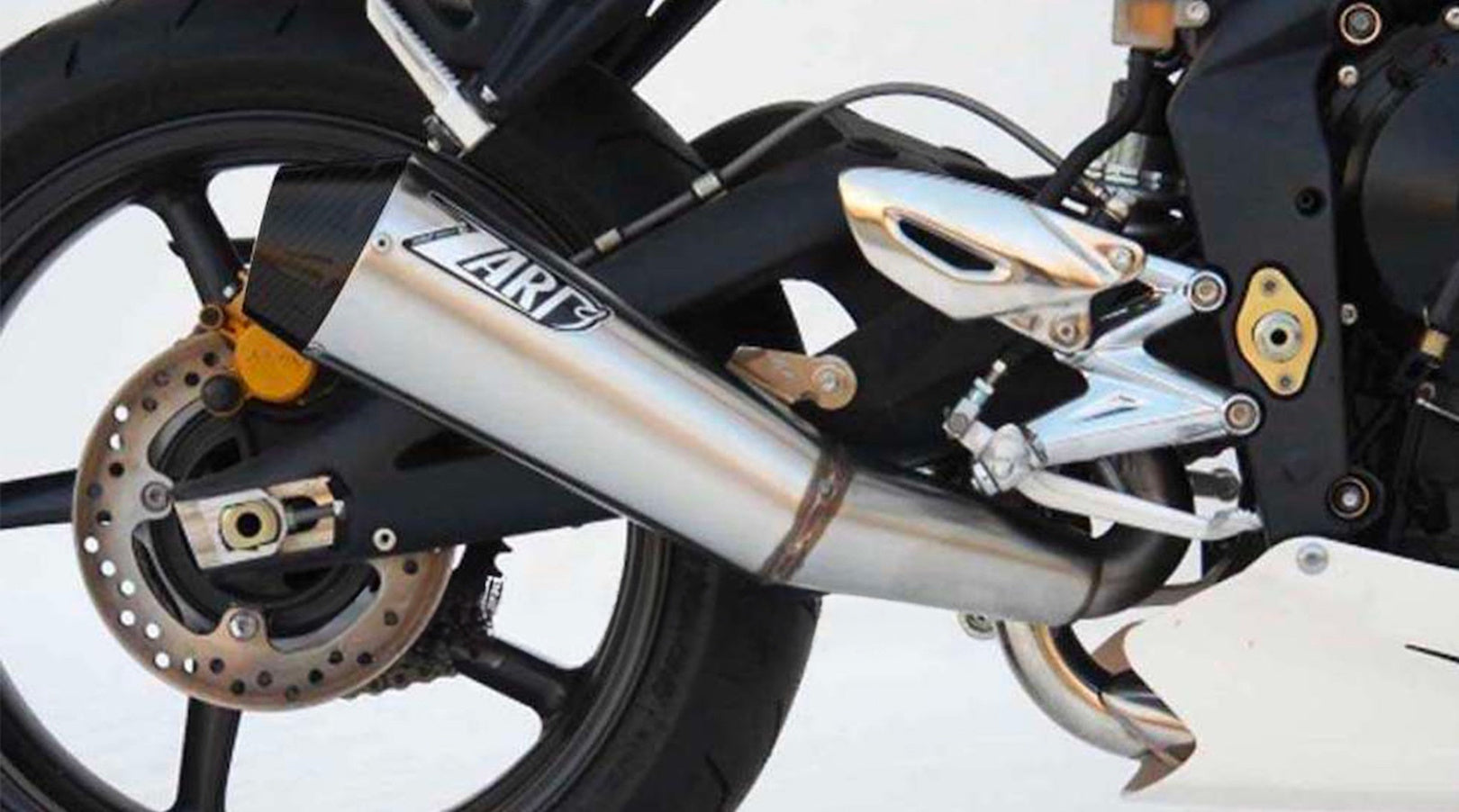 Exhaust Tip With Noise Certification Stainless Steel Endcap Carbon - Zard Compatible With Triumph Street Triple 675 (2007-2012)