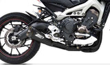 Complete Catalytic Exhaust System With Sound Certification Steel Black Endcap Carbon - Zard Compatible With Yamaha Mt-09 (2013-2016)