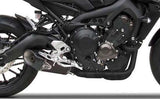 Complete Catalytic Exhaust System With Sound Certification Steel Black Endcap Carbon - Zard Compatible With Yamaha Xsr 900 (2017-2020)