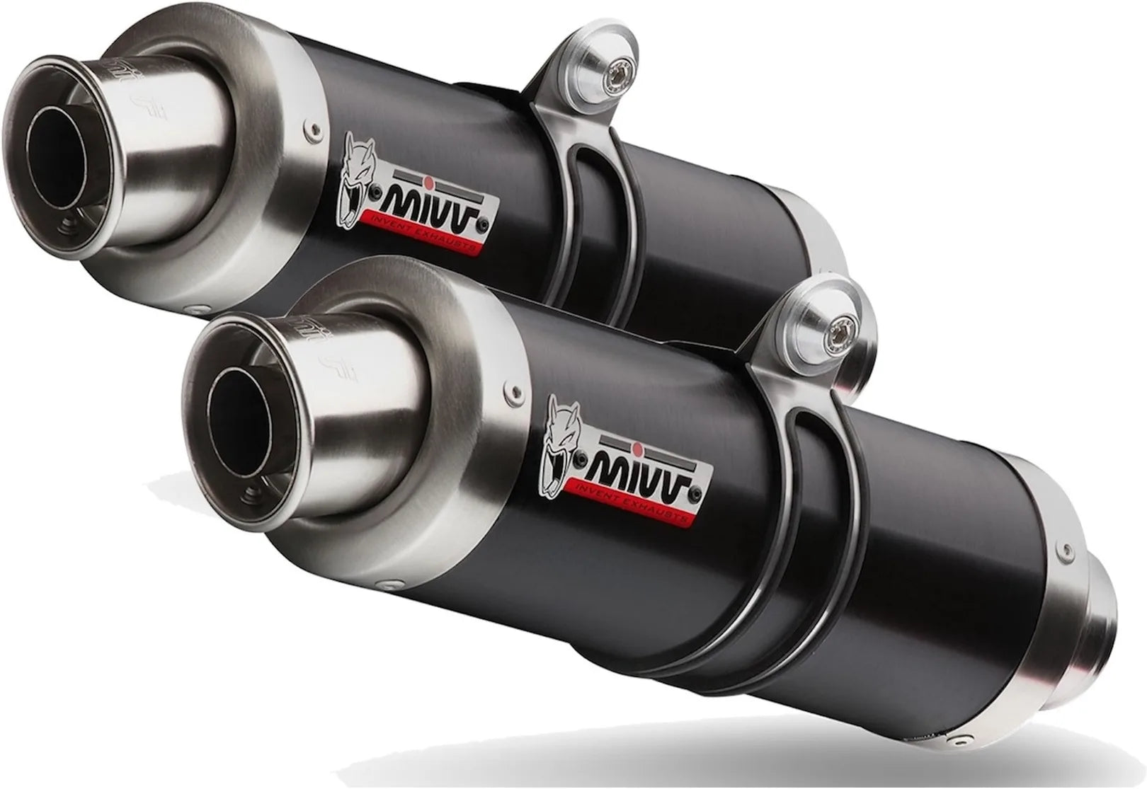 Dual Exhaust System With Sound Certification Gp Steel Black - Mivv Compatible With Kawasaki Z 1000 Sx (2014-2019)