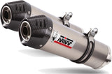 Dual Catalytic Exhaust Tips With Sound Certification Oval Titanium Carbon - Mivv Compatible With Yamaha Xt 660 Z (2008-2016)