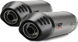 Dual Catalytic Exhaust Tips With Sound Certification Oval Titanium Carbon - Mivv Compatible With Ducati 1198 (2009-2012)