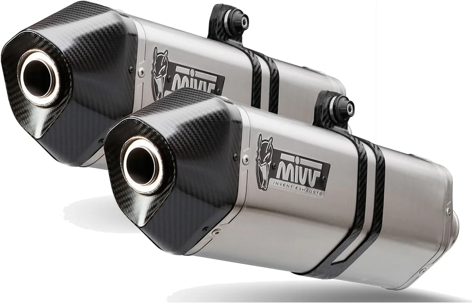 Dual Exhaust System With Sound Certification Speed Edge Stainless Steel Carbon - Mivv Compatible With Suzuki Gsx-R 1300 Hayabusa (2008-2017)