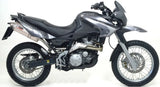 Dual Non-Catalytic Exhaust System With Sound Certification Oval Stainless Steel - Mivv Compatible With Aprilia Pegaso 650 Strada (2005-2011)