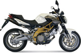 Dual Exhaust System With Sound Certification Suono Steel Black Carbon - Mivv Compatible With Aprilia Shiver 750 (2008-2016)