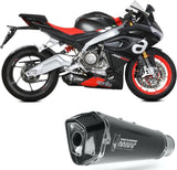 Complete Catalytic Exhaust System With Sound Certification Delta Race Steel Black Carbon - Mivv Compatible With Aprilia Rs 660 (2020-2024)