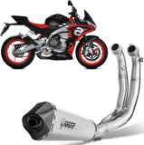 Complete Catalytic Exhaust System With Sound Certification Delta Race Stainless Steel Carbon - Mivv Compatible With Aprilia Rs 660 (2020-2024)