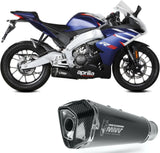 Complete Non-Catalytic Exhaust System With Sound Certification Delta Race Steel Black Carbon - Mivv Compatible With Aprilia Rs 125 (2021-2024)