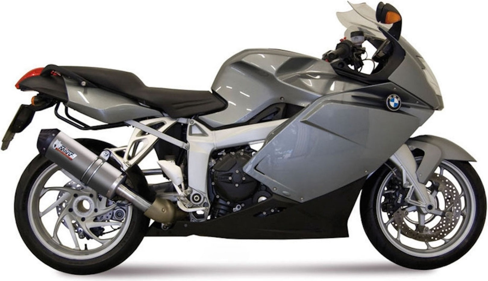 Catalytic Exhaust Tip With Sound Certification Oval Titanium Carbon - Mivv Compatible With Bmw K 1200 S (2005-2008)