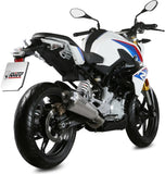 Complete Catalytic Exhaust System With Sound Certification Delta Race Stainless Steel Carbon - Mivv Compatible With Bmw G 310 R (2018-2024)