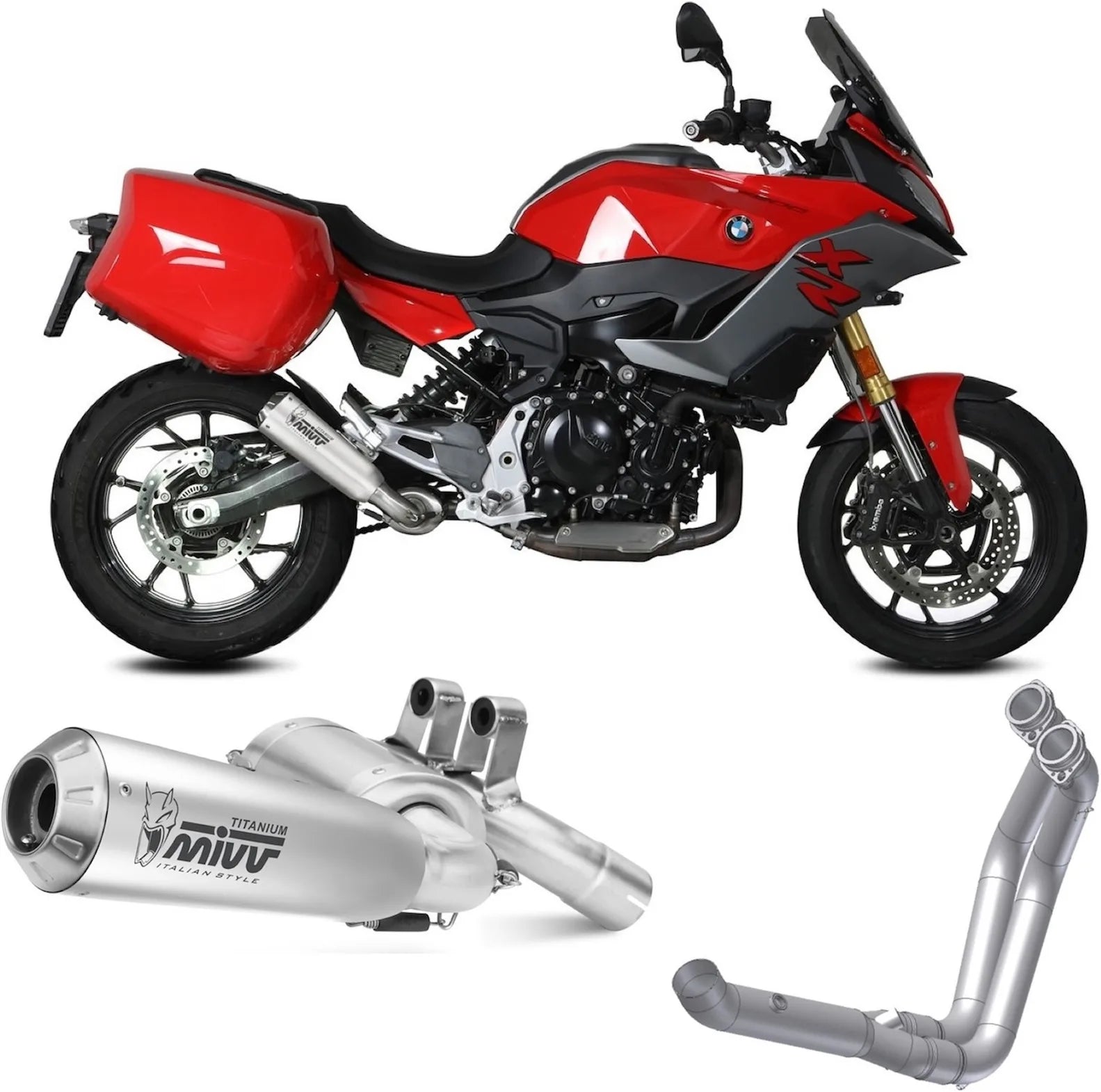 Complete Non-Catalytic Exhaust System With Sound Certification X-M1 Titanium - Mivv Compatible With Bmw F 900 Xr (2020-2024)