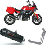 Complete Non-Catalytic Exhaust System With Sound Certification Oval Carbon Carbon - Mivv Compatible With Bmw F 900 Xr (2020-2024)