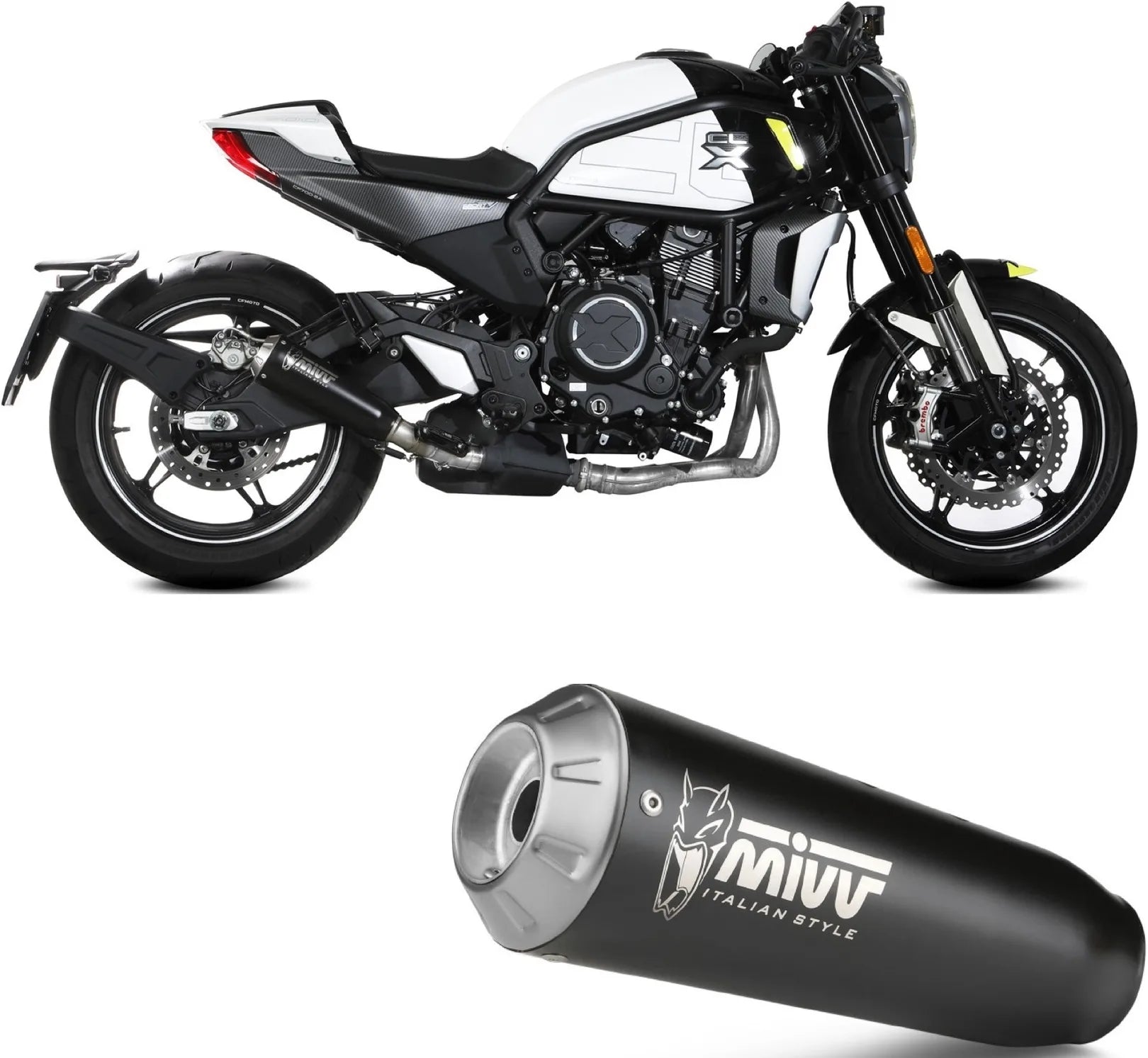 Exhaust Tip With Noise Certification X-M1 Steel Black - Mivv Compatible With Cfmoto 700 Cl-X (2023-2024)