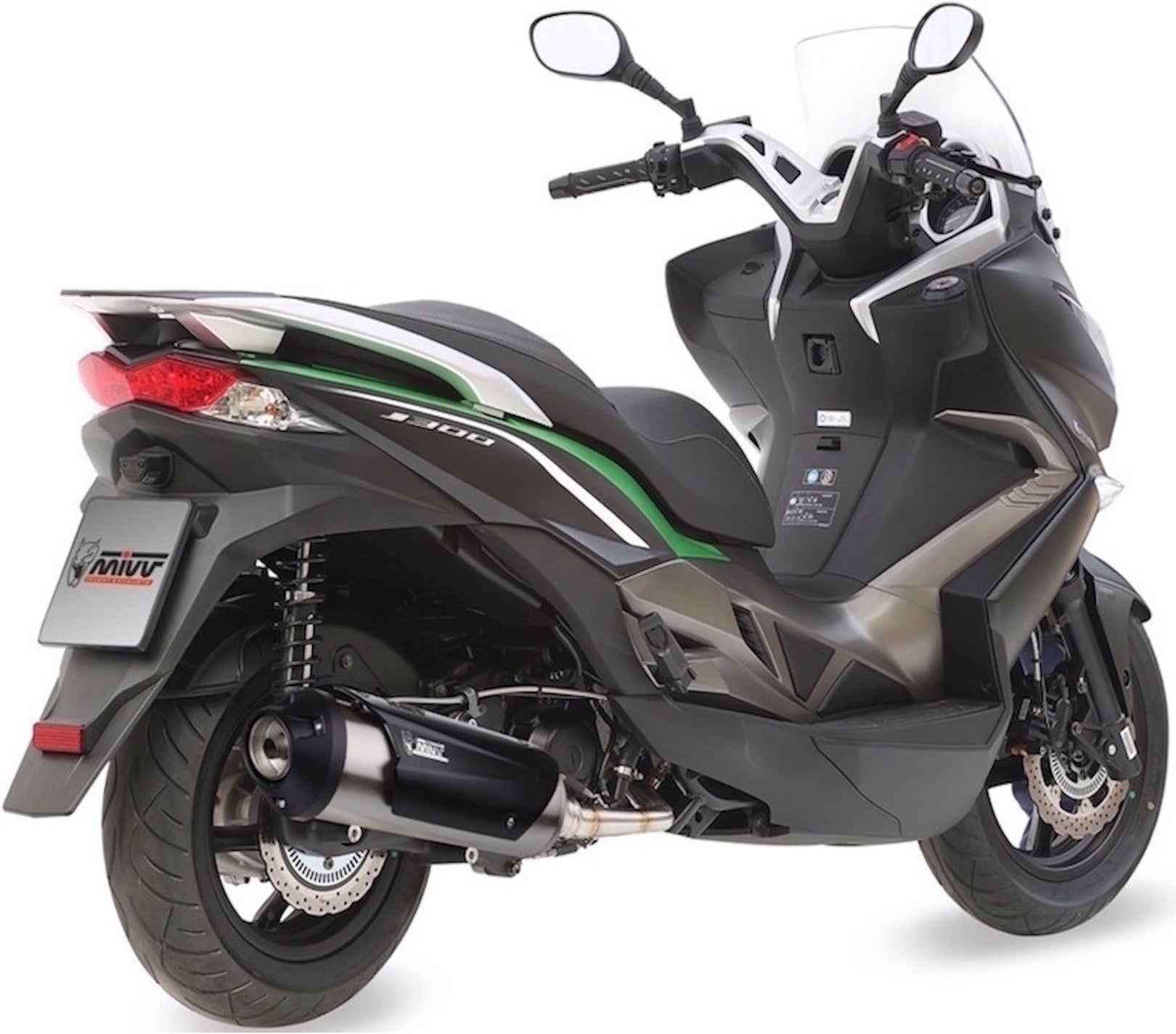 Complete Catalytic Exhaust System With Sound Certification Urban Stainless Steel - Mivv Compatible With Kymco Dink Street 300 (2009-2012)