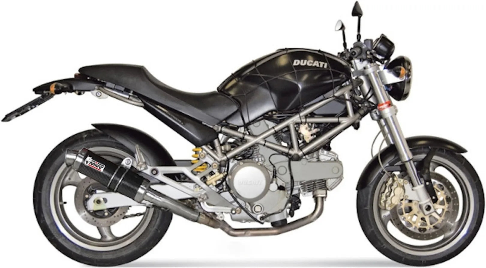 Dual Exhaust System With Sound Certification Gp Carbon - Mivv Compatible With Ducati Monster 620 (2002-2006)