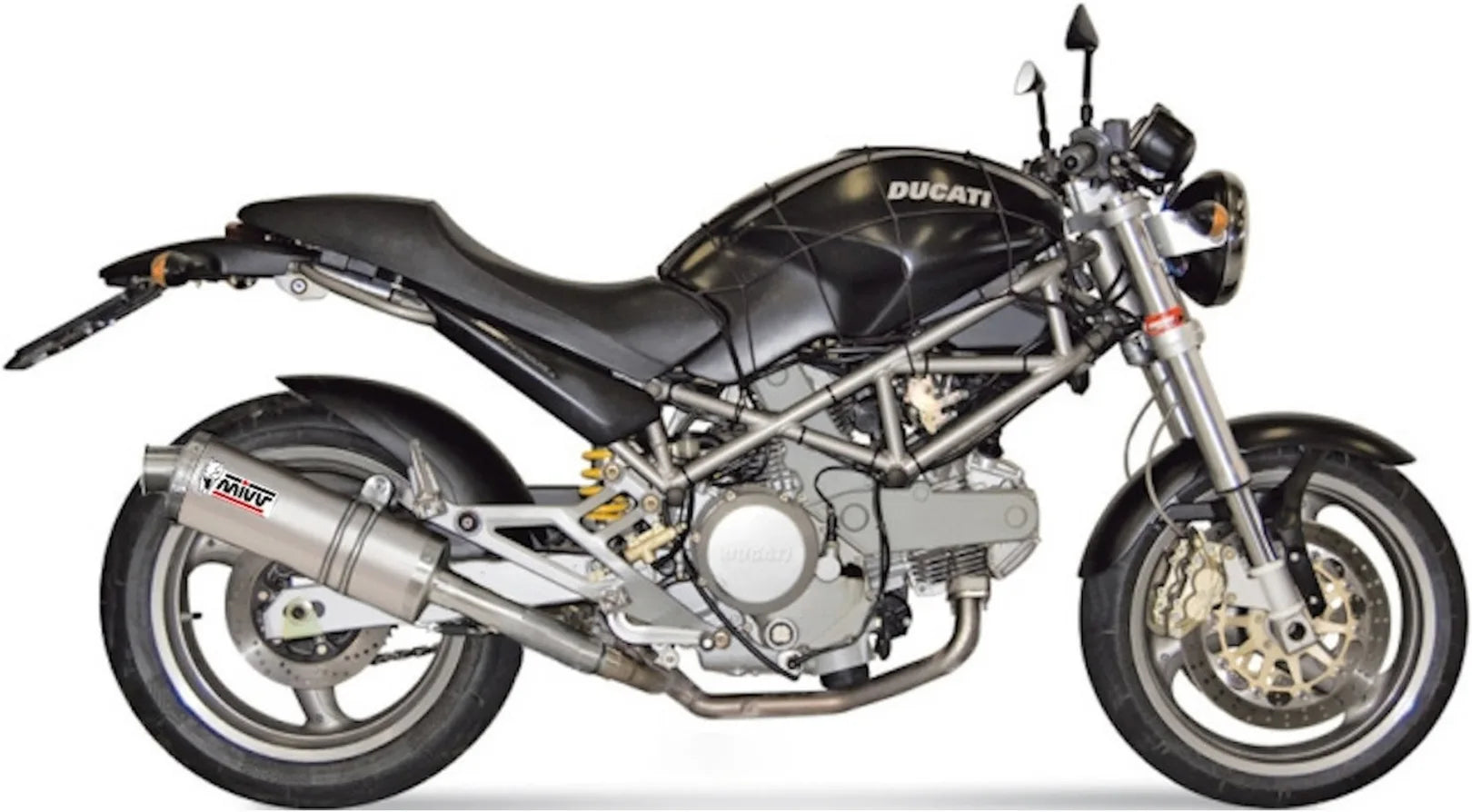 Dual Exhaust System With Sound Certification Oval Stainless Steel - Mivv Compatible With Ducati Monster 1000 (2003-2005)