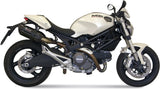 Dual Catalytic Exhaust Tips With Sound Certification Suono Steel Black Carbon - Mivv Compatible With Ducati Monster 696 (2008-2014)