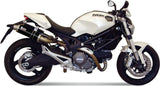 Dual Catalytic Exhaust Tips With Sound Certification Gp Steel Black - Mivv Compatible With Ducati Monster 696 (2008-2014)