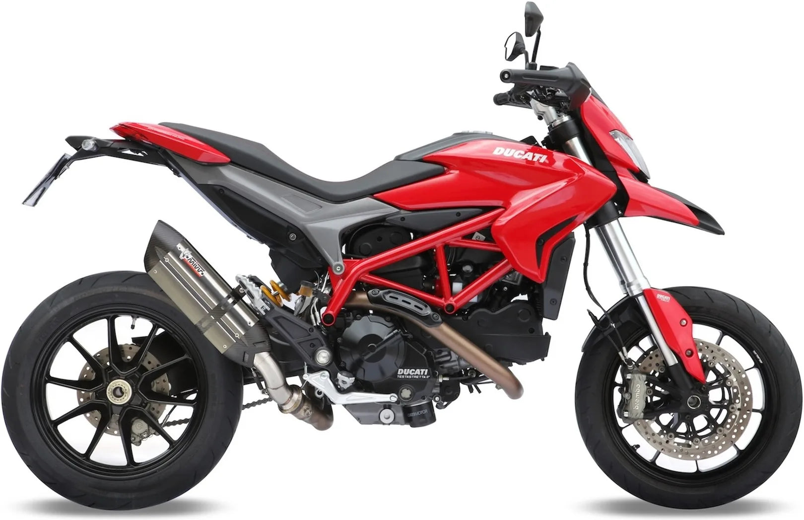 Catalytic Exhaust Tip With Sound Certification Suono Stainless Steel Carbon - Mivv Compatible With Ducati Hyperstrada 821 (2013-2015)