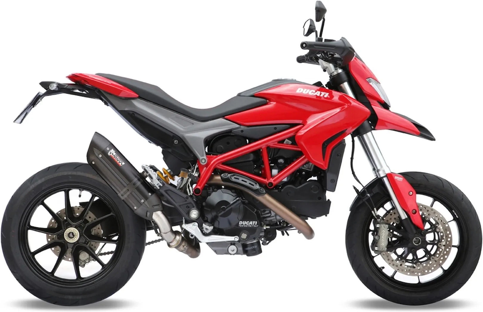 Catalytic Exhaust Tip With Sound Certification Suono Steel Black Carbon - Mivv Compatible With Ducati Hypermotard 821 (2013-2015)