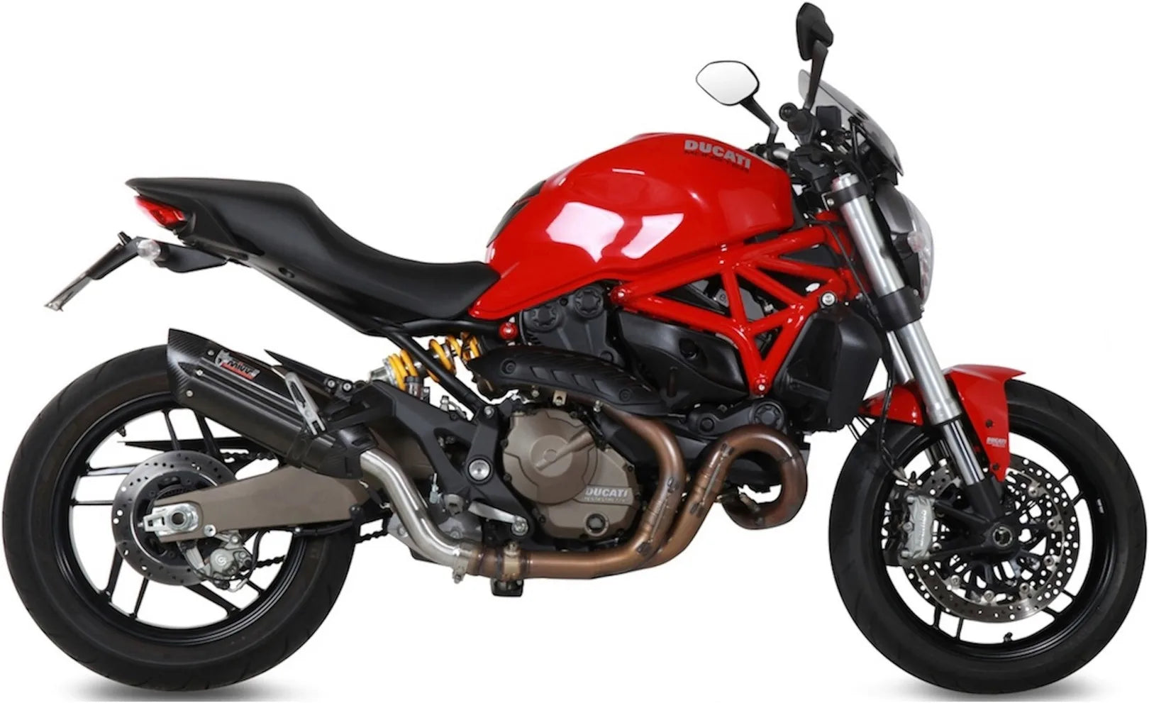 Catalytic Exhaust Tip With Sound Certification Suono Steel Black Carbon - Mivv Compatible With Ducati Monster 821 (2014-2017)