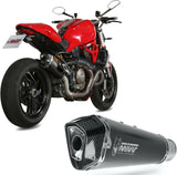 Non-Catalytic Exhaust Tip With Sound Certification Delta Race Steel Black Carbon - Mivv Compatible With Ducati Monster 1200 (2014-2016)