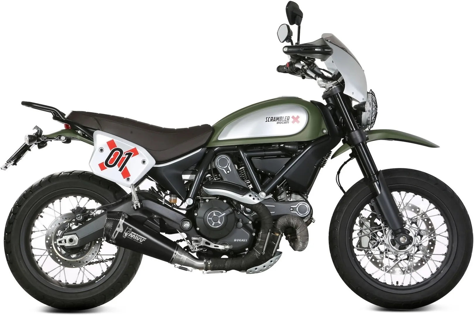 Catalytic Exhaust Tip With Sound Certification Delta Race Steel Black Carbon - Mivv Compatible With Ducati Scrambler 800 (2015-2020)
