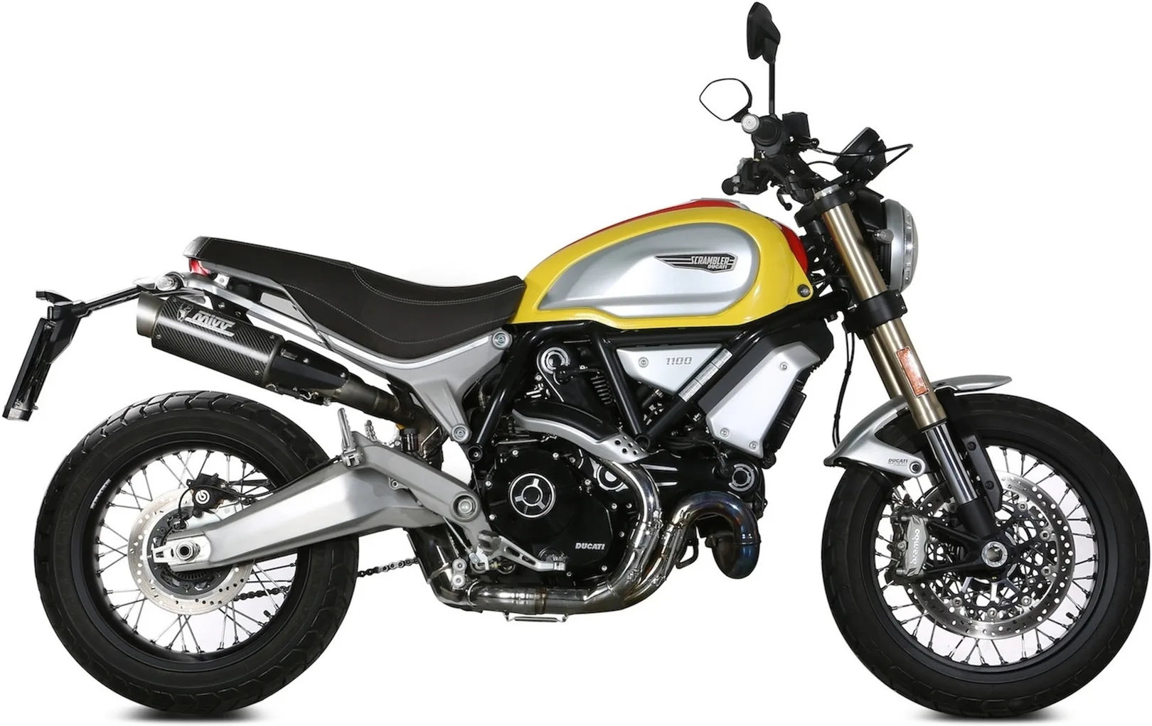 Dual Exhaust System With Sound Certification Gppro Carbon - Mivv Compatible With Ducati Scrambler 1100 (2018-2020)