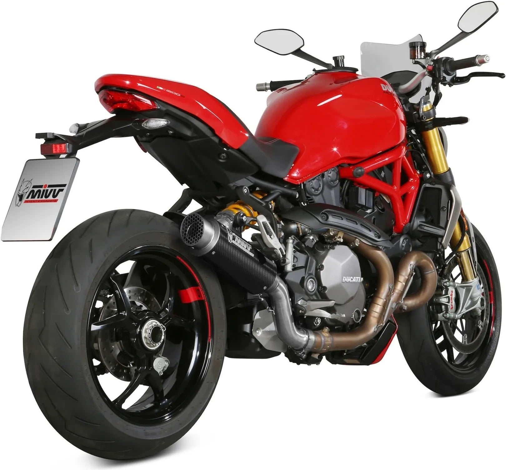 Catalytic Exhaust Tip With Sound Certification Gppro Carbon - Mivv Compatible With Ducati Monster 821 (2018-2020)