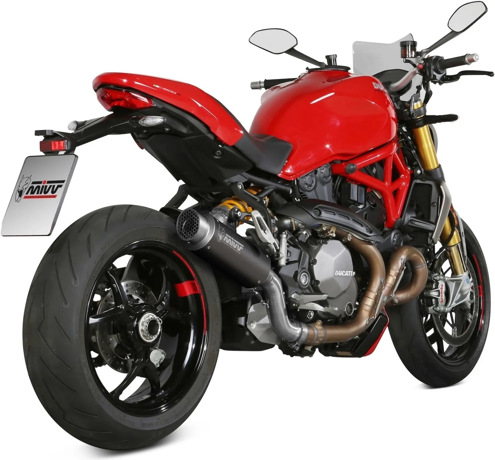 Catalytic Exhaust Tip With Sound Certification Gppro Steel Black - Mivv Compatible With Ducati Monster 821 (2018-2020)
