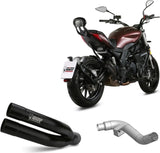 Non-Catalytic Exhaust Tip With Sound Certification Double Gun Steel Black - Mivv Compatible With Benelli 502 C (2019-2024)