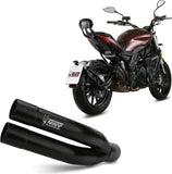 Exhaust Tip With Noise Certification Double Gun Steel Black - Mivv Compatible With Benelli 502 C (2019-2024)