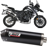 Exhaust Tip With Noise Certification Oval Steel Black Carbon - Mivv Compatible With Benelli Trk 702 - X (2023-2024)