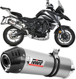 Exhaust Tip With Noise Certification Oval Stainless Steel Carbon - Mivv Compatible With Benelli Trk 702 - X (2023-2024)