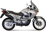 Non-Catalytic Exhaust Tip With Sound Certification Suono Steel Black Carbon - Mivv Compatible With Honda Xlv 650 Transalp (2000-2004)
