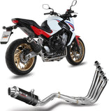 Complete Catalytic Exhaust System With Sound Certification Gp Carbon - Mivv Compatible With Honda Cb 650 F (2014-2018)