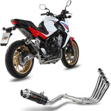 Complete Non-Catalytic Exhaust System With Sound Certification Gp Steel Black - Mivv Compatible With Honda Cb 650 F (2014-2018)