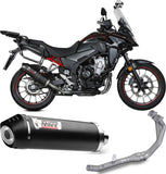 Complete Non-Catalytic Exhaust System With Sound Certification Oval Carbon Carbon - Mivv Compatible With Honda Cb 500 X (2021-2024)